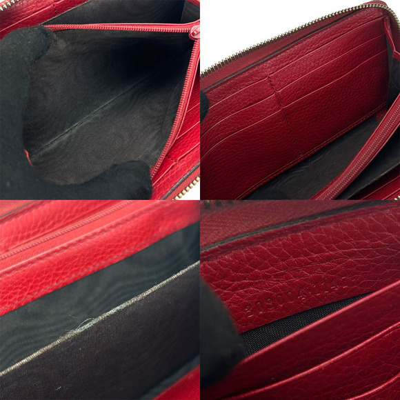 Gucci GUCCI Interlocking GG Red Zip Around Wallet Leather Long Wallet 308004 - Picture 7 of 10